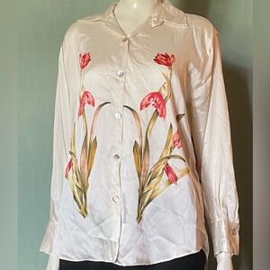 Zara Pink Lillies Blouse.